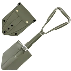 MFH German Army Folding Shovel With Cover Olive