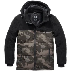 Brandit Jackson Teddyfleece Jacket Black / Dark Camo
