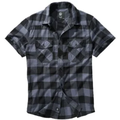 Brandit Half Sleeve Check Shirt Black/Grey
