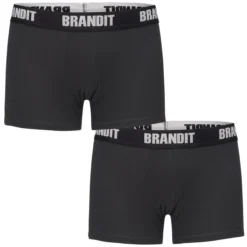 Brandit Boxer Shorts Logo 2 Pack Black / Black