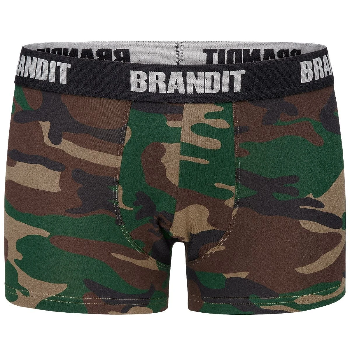Brandit Boxer Shorts Logo 2 Pack Woodland / Black - Image 2