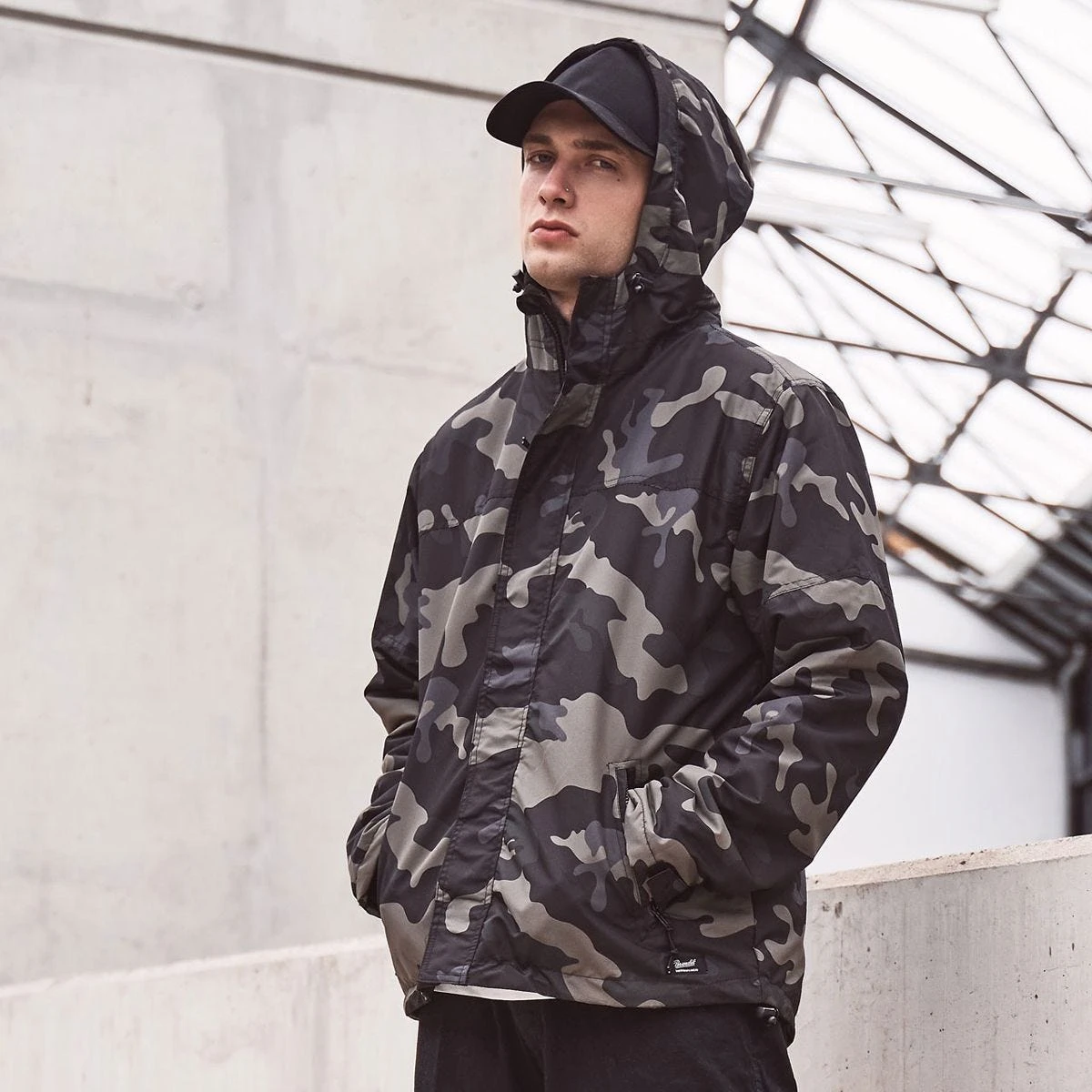 Brandit Windbreaker Front Zip Dark Camo - Image 3
