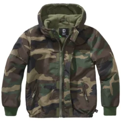 Brandit Kids Windbreaker Front Zip Woodland