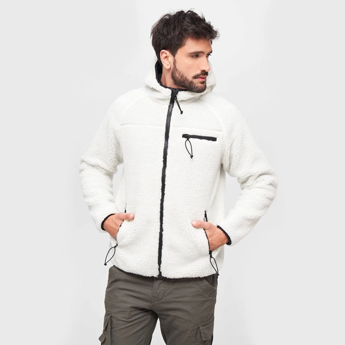 Brandit Teddyfleece Worker Jacket White