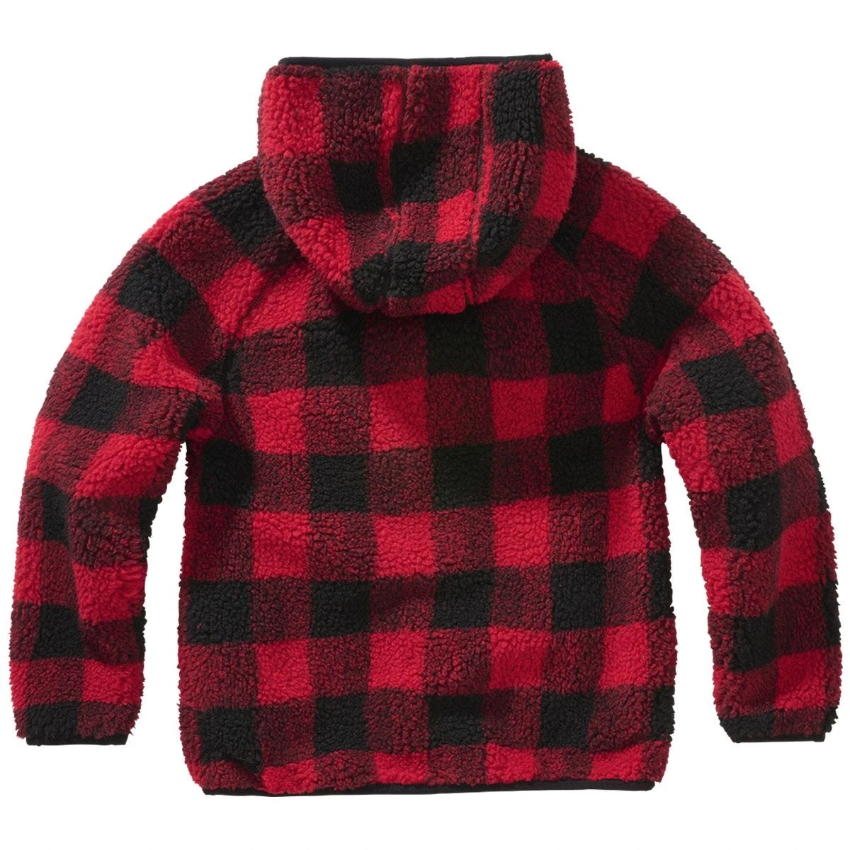 Brandit Kids Teddyfleece Hooded Jacket Red/Black - Image 2