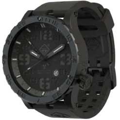 Hazard 4 Heavy Water Diver Titanium Tritium Watch Blackout Black GMT Blue/Red