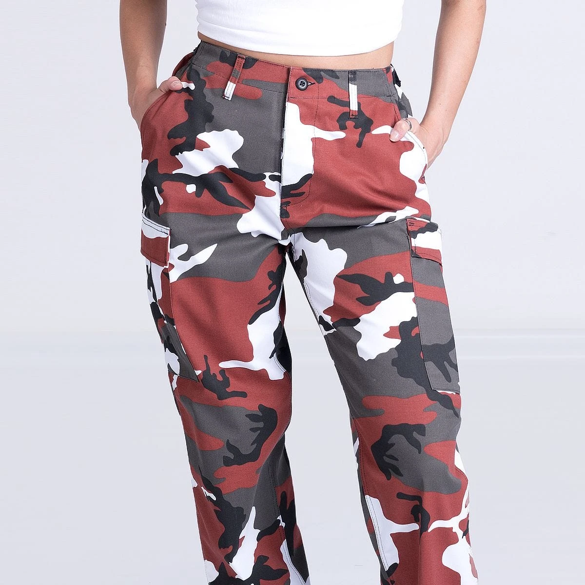 Mil-Tec Ladies Ranger Trousers Red Camo - Image 5