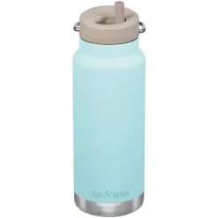 Klean Kanteen TKWide 946ml Insulated Bottle Twist Cap W/Straw Blue Tint