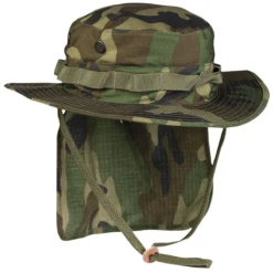 Teesar British Boonie Hat With Neck Flap Ripstop Woodland
