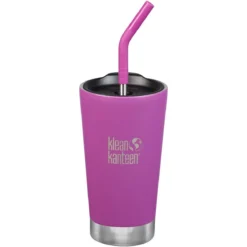 Klean Kanteen 473ml Tumbler Vacuum Insulated Straw Lid Berry Bright