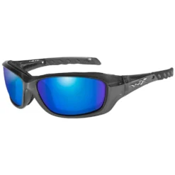 Wiley X WX Gravity Glasses - Polarized Blue Mirror Lens / Black Crystal Frame