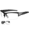 Wiley X WX Valor Glasses - Smoke Grey + Clear Lens / Matte Black Frame