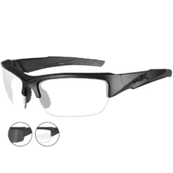 Wiley X WX Valor Glasses - Smoke Grey + Clear Lens / Matte Black Frame