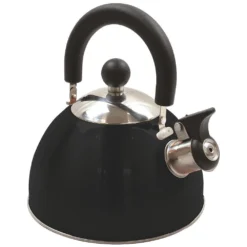 Highlander Forces Deluxe Stainless Steel Whistling Kettle Black