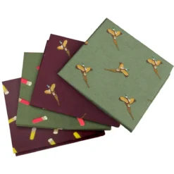 Jack Pyke 4 Pack Hankies Pheasant And Cartridge Wine/Green