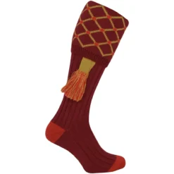 Jack Pyke Diamond Shooting Socks Burgundy