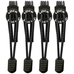 Lock Laces Elastic No Tie Shoelaces 2 Pack Black