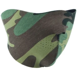 Mil-Tec Reversible Neoprene Half Face Mask Black / Woodland