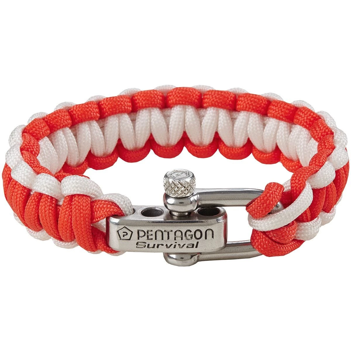 Pentagon Survival Bracelet Red White