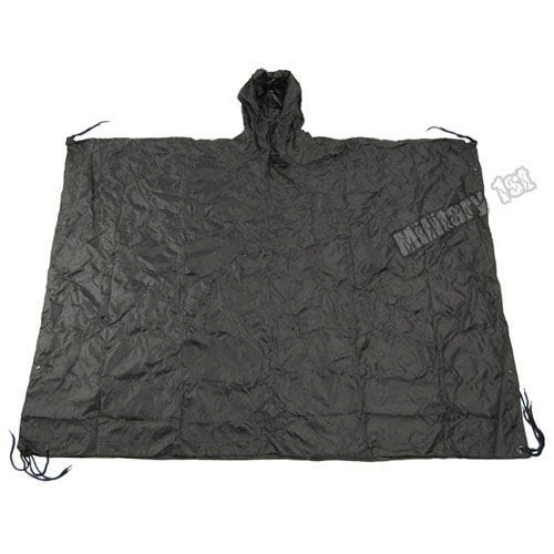 Waterproof Poncho Ripstop Black - Image 4