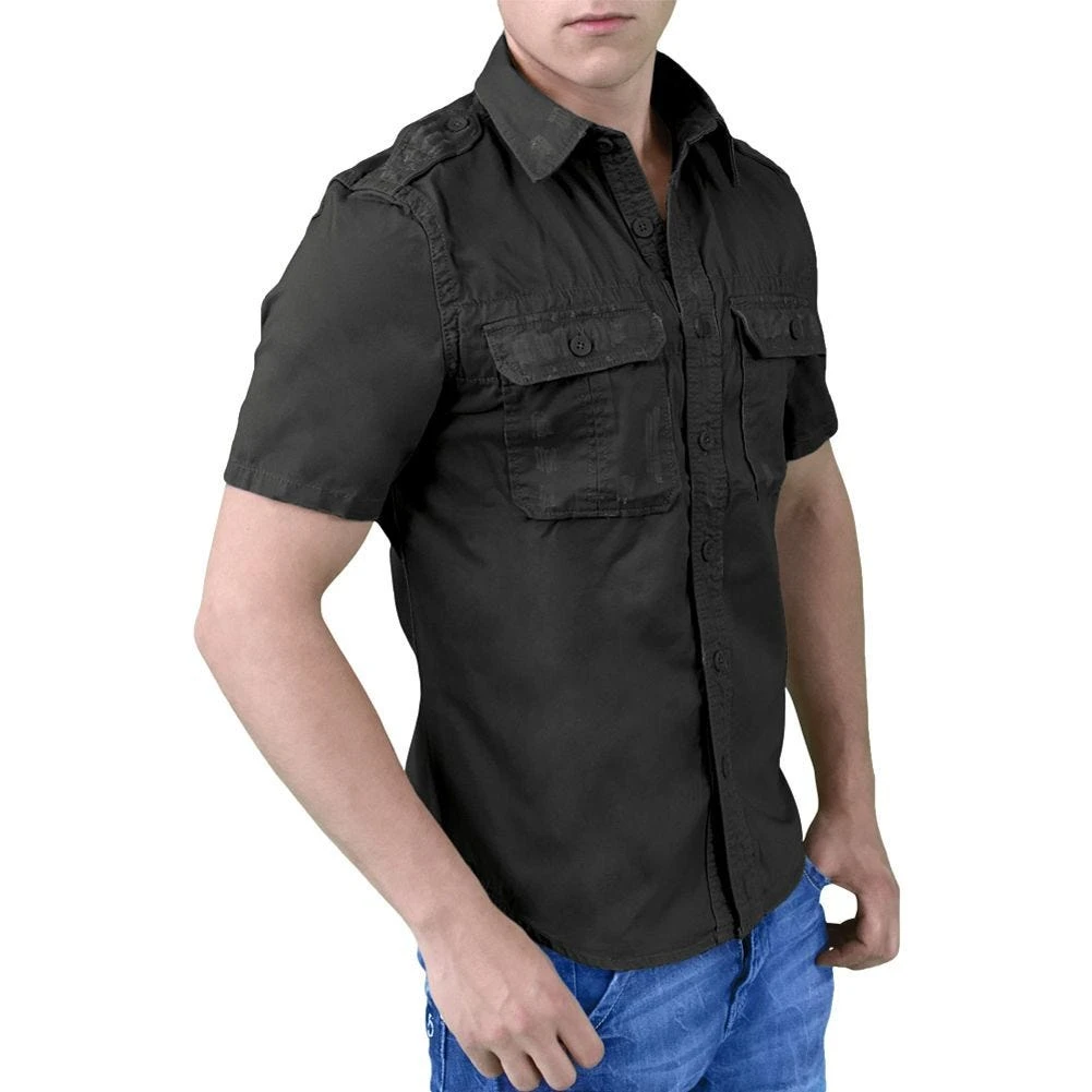 Surplus Raw Vintage Short Sleeve Shirt Black - Image 3