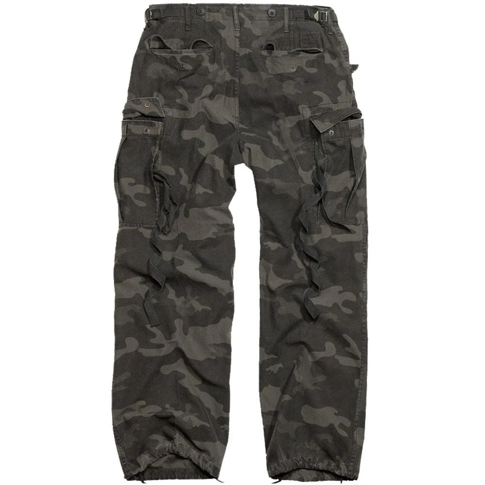 Surplus Vintage Fatigues Trousers Black Camo - Image 2