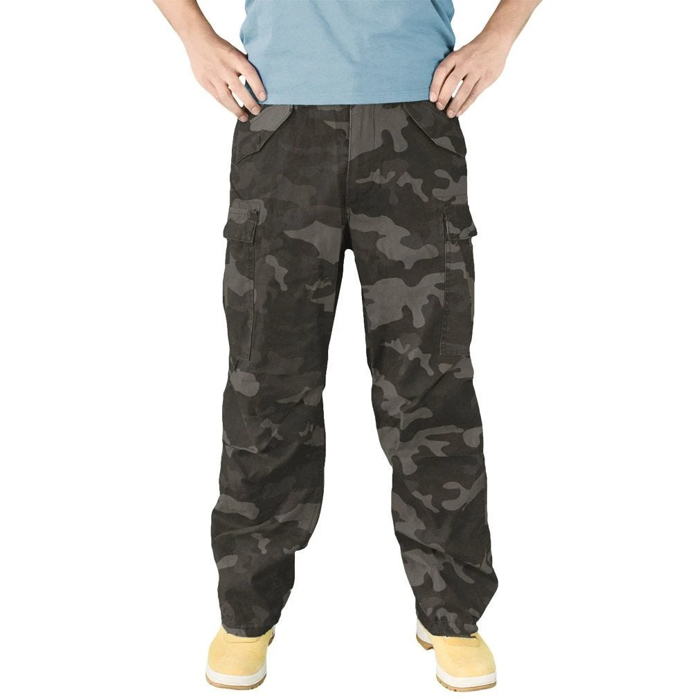 Surplus Vintage Fatigues Trousers Black Camo - Image 3