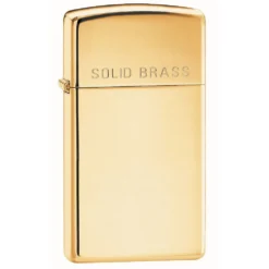 Zippo Slim High Polish Brass Engraved Lighter